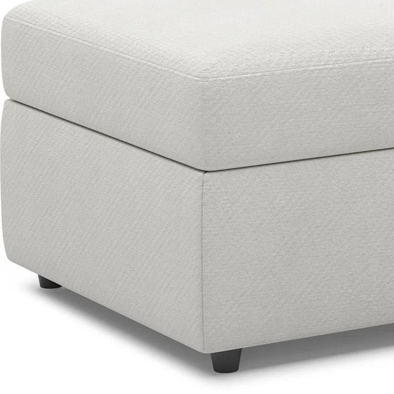 Chenille Storage Ottoman (714337) - Beige / Black