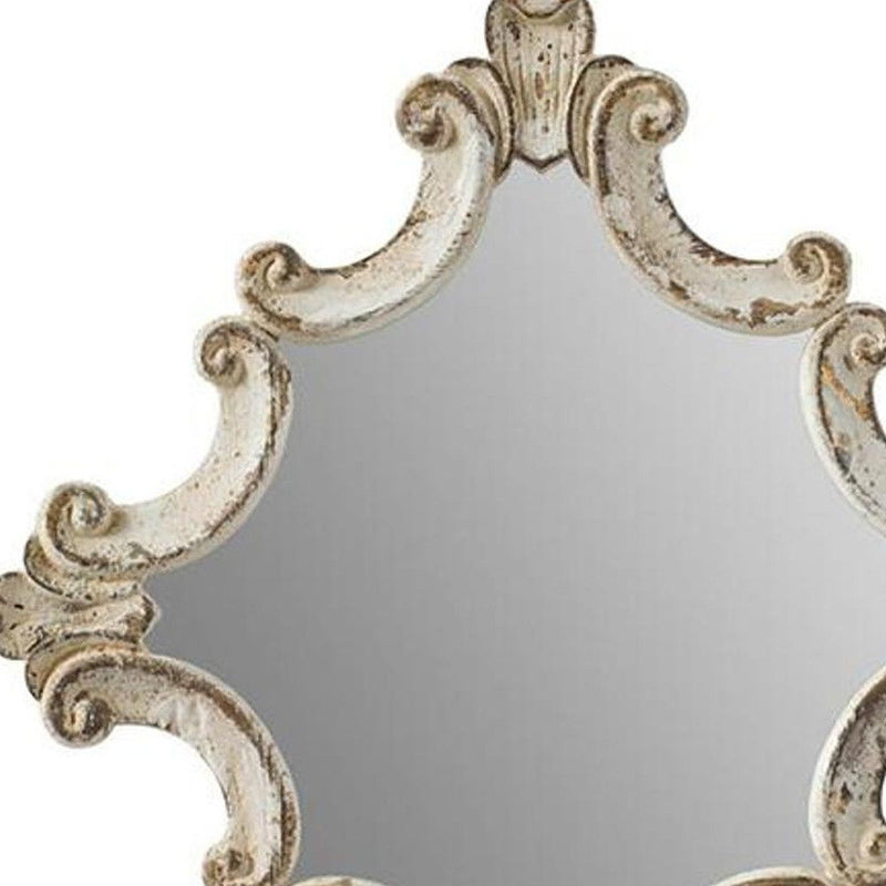 30" Diamond Solid Framed Accent Mirror - White