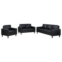 Load image into Gallery viewer, Weld 3 Piece Upholstered Track Arm Sofa Set - Black
