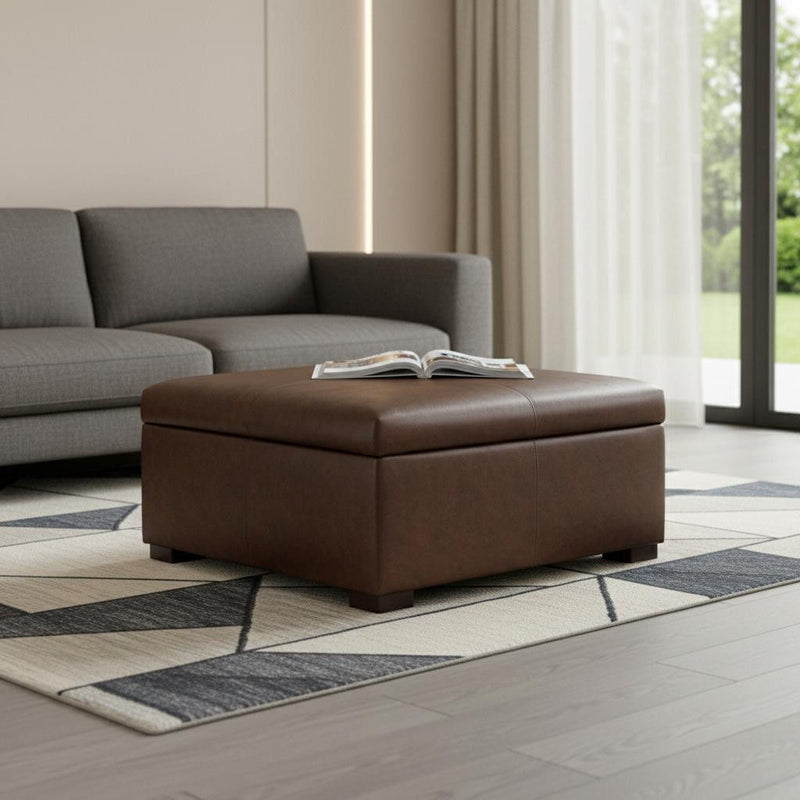 36" Storage Ottoman - Walnut / Brown