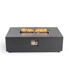 Load image into Gallery viewer, Volon - Rectangular Fire Pit Table, Propane Powered, 50,000 BTU - Light Gray
