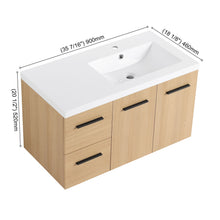 Load image into Gallery viewer, Wall Mounted Floating Bathroom Vanity With Sink, Door &amp; Drawers Modular Cabinet

