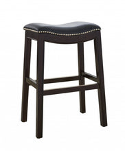 Load image into Gallery viewer, Solid Wood Backless Counter Height Bar Chair - Black / Espresso
