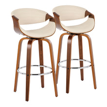 Load image into Gallery viewer, Symphony - Mid Century Modern Fixed Height Barstool With Swivel With Round Footrest (Set of 2)
