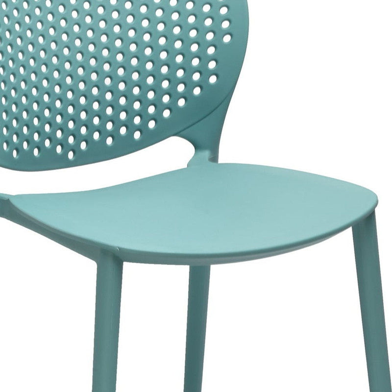 Heavy Duty Plastic Dining Side Chairs (Set of 4) - Blue