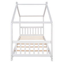 Load image into Gallery viewer, House Platform Bed With Headboard And Footboard, Roof Design
