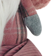 Load image into Gallery viewer, Fabric Standing Gnome - Pink / Gray / White
