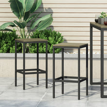 Load image into Gallery viewer, Outdoor Bar Stool With Slat Design And Metal Frame (Set of 2)
