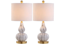 Load image into Gallery viewer, Gourd Desk Lamps LED With Drum Shades (Set of 2) - Black
