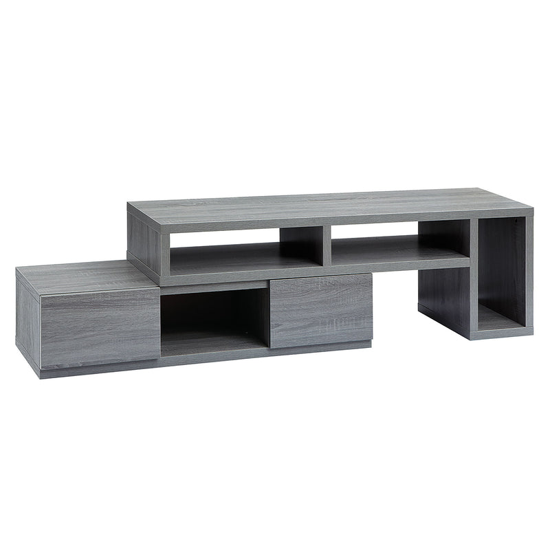Wood Enclosed Open Storage TV Stand (724156) - Gray