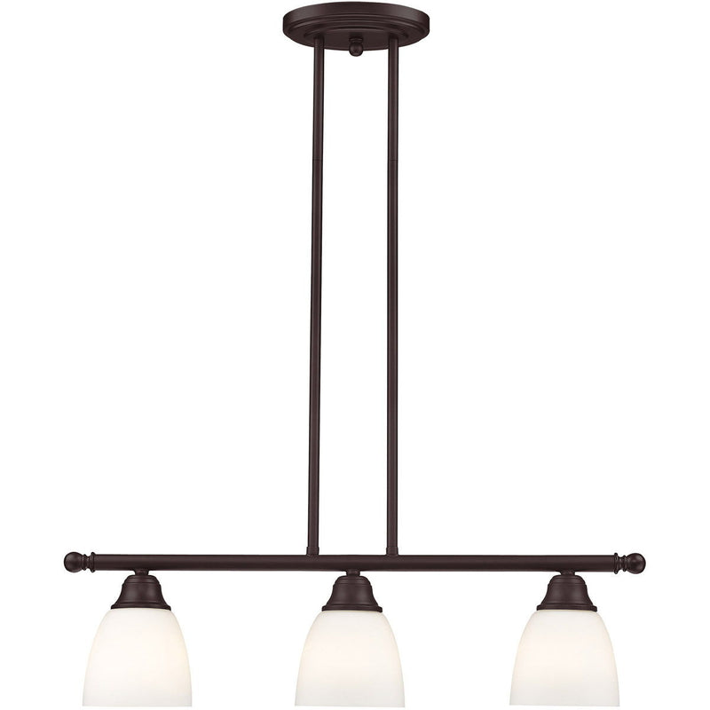 14" Three Light Dimmable Chandelier With Shades - Bronze