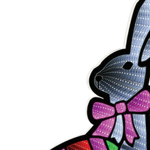 Load image into Gallery viewer, Plastic Rabbit Tabletop Sculpture With LED - White / Pink / Green
