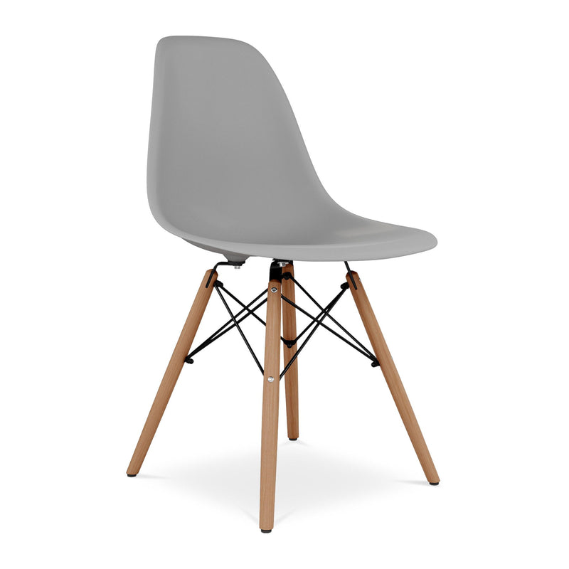 Heavy Duty Plastic Wood Dining Side Chair - Gray