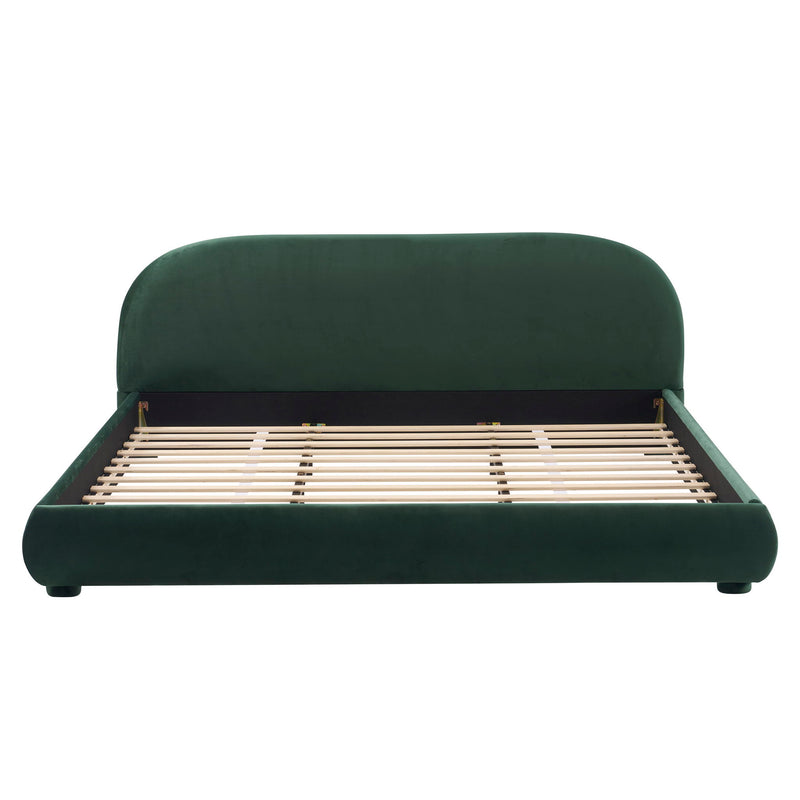 Upholstered Simple Modern Bedroom Bed With Curved Headboard