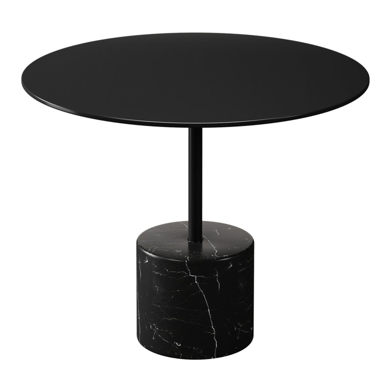 Steel And Stone Round Coffee Table - Black
