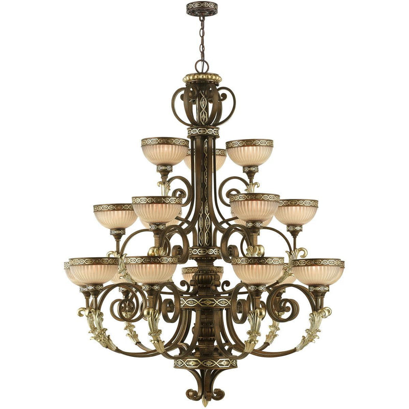 53" Multi Light Dimmable Chandelier With Shades - Bronze