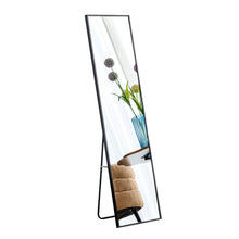 Load image into Gallery viewer, Aluminum Frame Minimalist Mirror, Bathroom Bedroom Wall Mirror, Elevating Contemporary Interiors, Can Be Wall Mounted Or Opened As A Standing Mirror - Black
