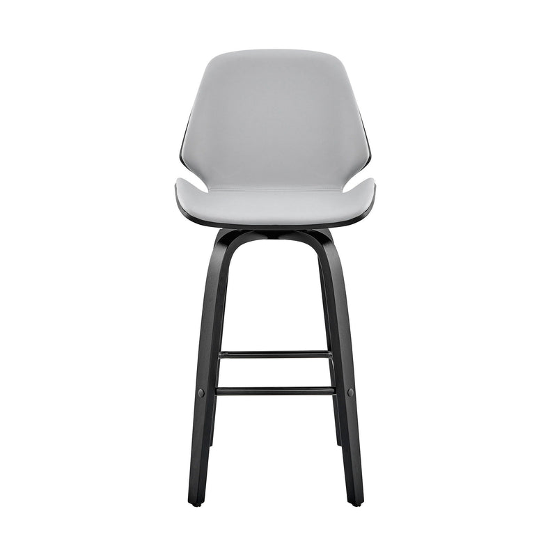 20" x 19" x 40" Iron Swivel Counter Height Bar Chair - Gray And Black