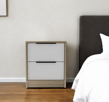 Load image into Gallery viewer, Mod Two Drawer Nightstand - Light Oak And White
