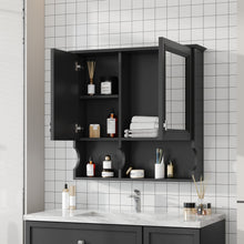 Load image into Gallery viewer, Wall Mounted Mirror Medicine Cabinet, Bathroom Storage With Doors And Open Shelves
