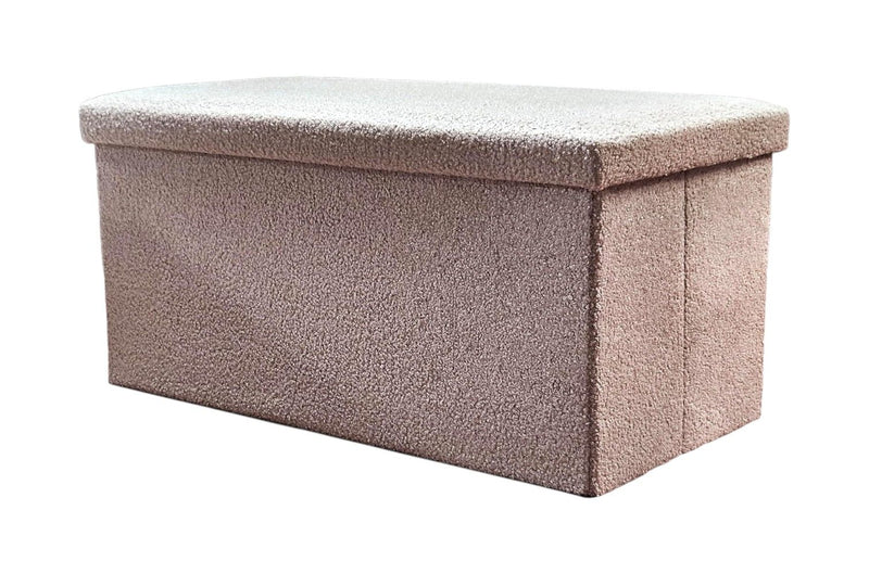30" Boucle Storage Ottoman - Taupe