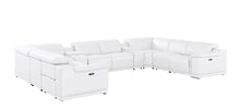 Load image into Gallery viewer, Leather Modular U Shaped Ten Piece Corner Sectional With Console - White
