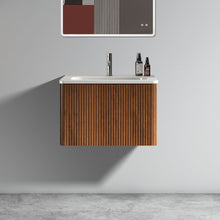 Load image into Gallery viewer, Etna - Striped Bathroom Vanity With Ceramic Sink, Wall Mounted Floating Bathroom Vanity For Modern Bathroom
