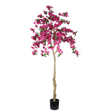 Load image into Gallery viewer, Artificial Bougainvillea Tree, Realistic Faux Potted Plant For Indoor Home Decor - Dark Pink / Green Leaves
