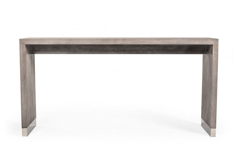 71" Rectangular Manufactured Wood Top Fixed Dining Table - Gray