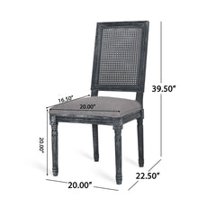Load image into Gallery viewer, French Country Dining Chair With Rectangular Cane Backrest And Smooth Upholstered Seating
