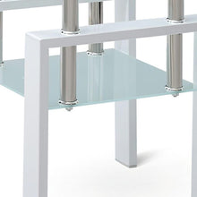 Load image into Gallery viewer, Glass And Metal Square End Table With Shelf - Clear / White
