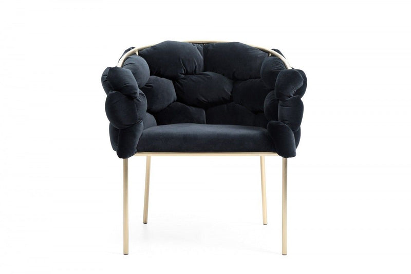Upholstered Fabric Dining Arm Chair - Black
