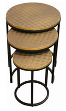 Load image into Gallery viewer, Round Nested Tables (Set of 3) - Black And Brass
