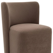 Load image into Gallery viewer, Upholstery Steel Dining Side Chair With Wheels - Taupe / Brown
