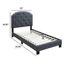 Load image into Gallery viewer, Button Tufted Bed With Nailhead Trim
