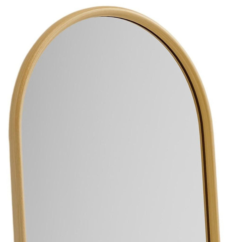 71" Solid Wood Arch Freestanding Framed Full Length Mirror - Natural