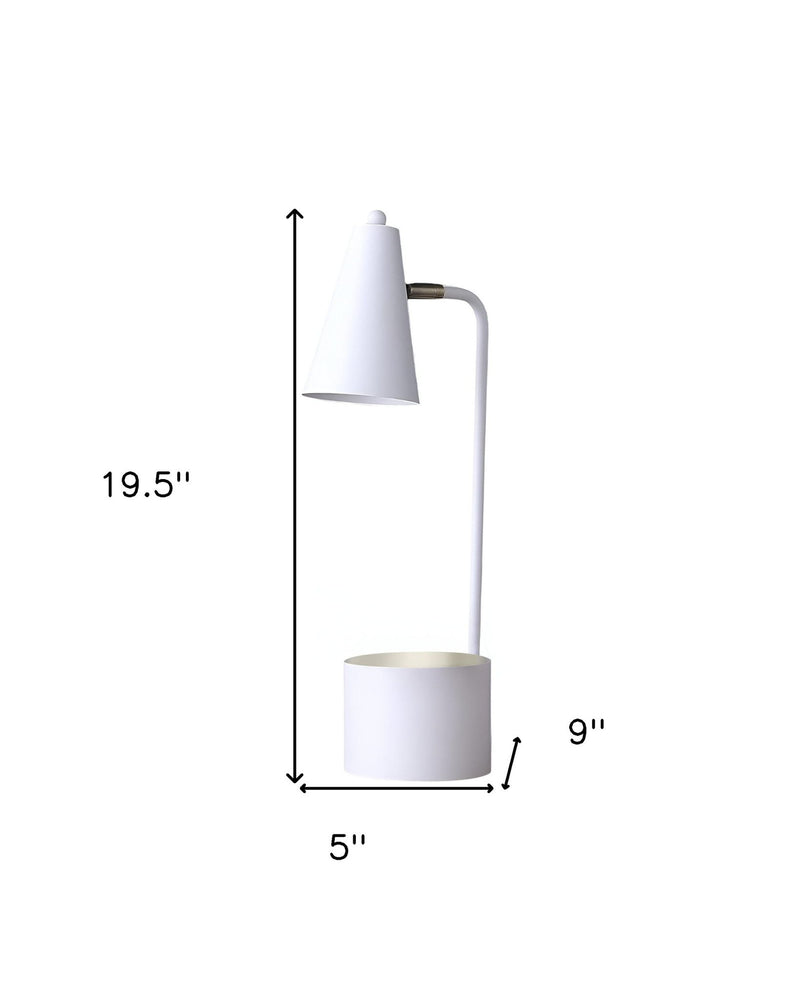 Compact Student Metal Desk Lamp - White