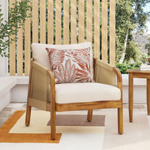 Load image into Gallery viewer, Acacia Wood And Wicker Outdoor Club Chair, Deep Seating With Soft Cushion, Porch Chairs For Garden, Backyard Porch Balcony - Brown / Beige
