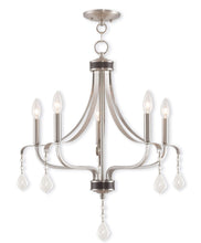 Load image into Gallery viewer, 27'' Five Light Dimmable Chandelier With Shades - Nickel
