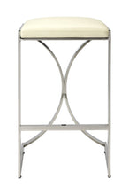 Load image into Gallery viewer, Backless Counter Height Bar Chair - Off White / Silver
