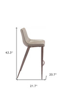 Load image into Gallery viewer, 30" Steel Low Back Bar Height Bar Chairs (Set of 2) - Gray And Brown
