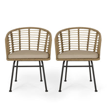 Load image into Gallery viewer, Randy - Modern Wicker Chair With Water Resistant Cushions - Brown / Beige
