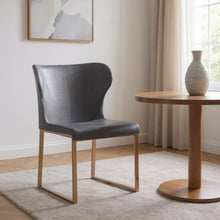 Load image into Gallery viewer, Upholstered Fabric Wing Back Dining Side Chair - Gray

