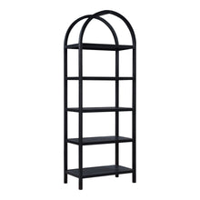 Load image into Gallery viewer, Five Tier Arched Top Bookcase - Black / Oak

