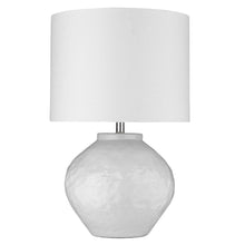 Load image into Gallery viewer, 26" Ceramic Table Lamp With White Drum Shade - White
