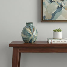Load image into Gallery viewer, Abstract Round Table Vase - Blue / Blue / Brown
