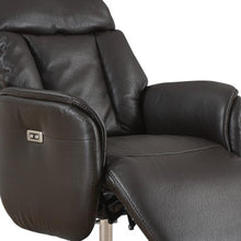 Load image into Gallery viewer, Tufted Genuine Leather Power Swivel Recliner (730573) - Brown
