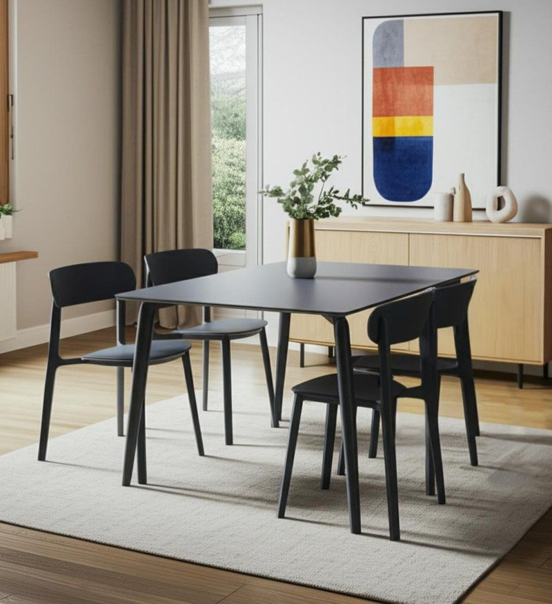 Heavy Duty Plastic Dining Room Side Chairs (Set of 4) - Gray