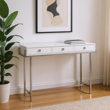 Load image into Gallery viewer, Console Table And Drawers - White And Silver
