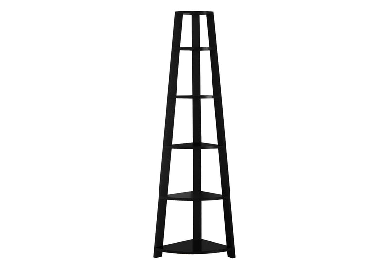 Five Tier Corner Bookcase - Black